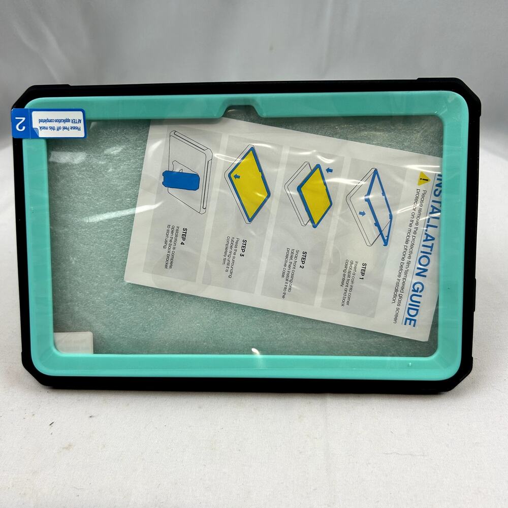 SKU2665 7.5" x 5" Aqua Tablet Case with Built-In Screen Protector & Kickstand